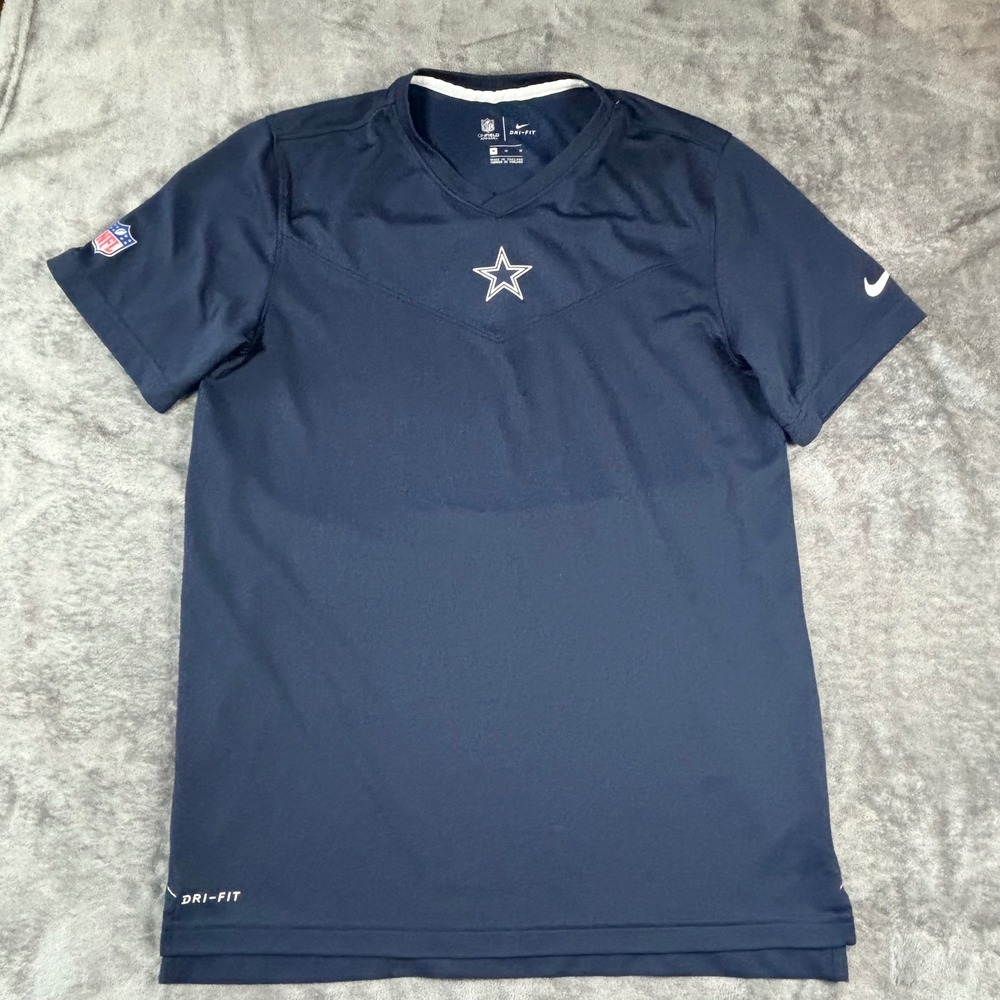 Nike NFL Dallas Cowboys Dri-FITTraining Shirt women Medium Navy Blue V-Neck Star